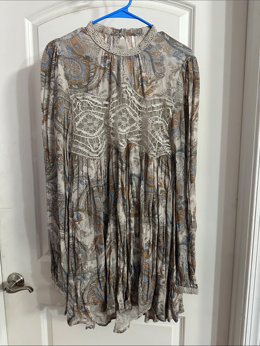 Free People Paisley White Tunic Dress Size M